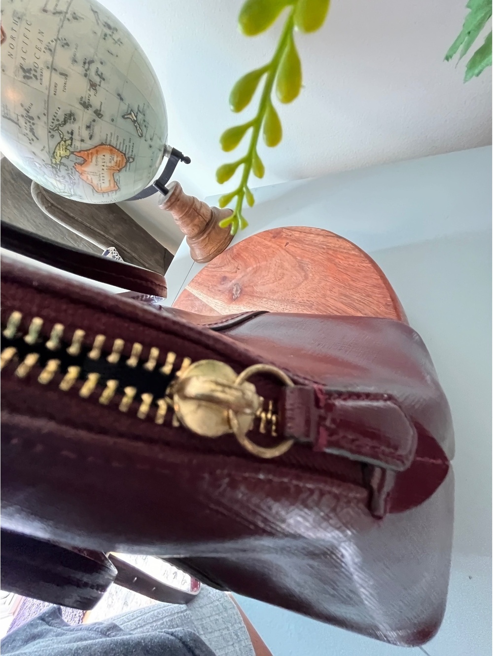 COACH Burgundy Saffiano Leather Peyton Cora Domed Satchel & Crossbody Bag F25671 - Picture 13 of 16